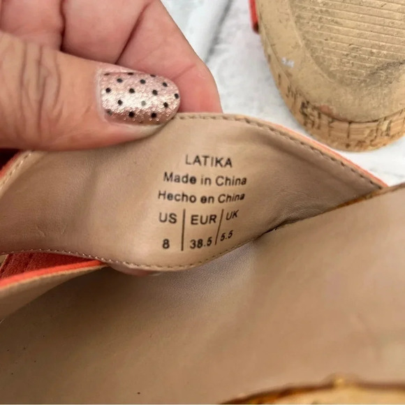 Mix No. 6 Latika Women Open Toe Orange Platform Chunky Heel Sandal. Size: 8 - Picture 6 of 11